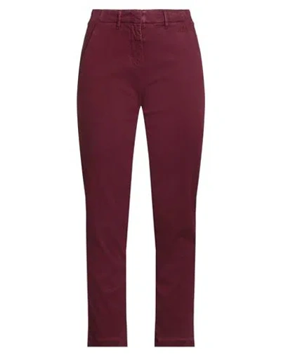 Aeronautica Militare Woman Pants Garnet Size 6 Lyocell, Cotton, Elastane In Red
