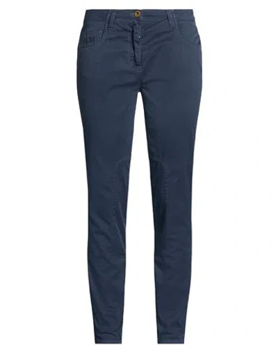 Aeronautica Militare Woman Pants Midnight Blue Size 8 Cotton, Elastane