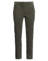 Aeronautica Militare Woman Pants Military Green Size 12 Cotton, Elastane In Gray