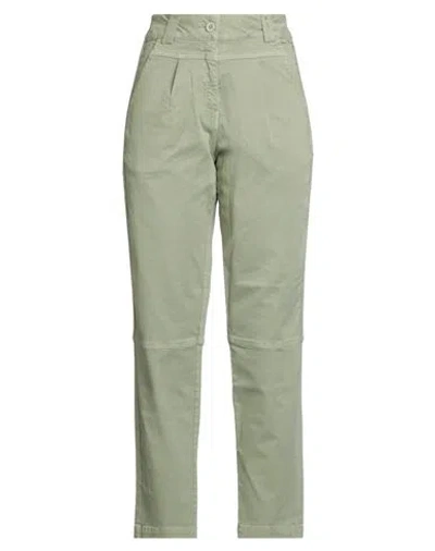 Aeronautica Militare Woman Pants Sage Green Size 8 Cotton