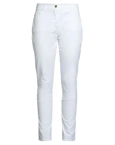 Aeronautica Militare Woman Pants White Size 10 Cotton, Elastane