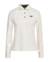 Aeronautica Militare Woman Polo Shirt Cream Size S Cotton, Elastane
