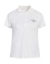 Aeronautica Militare Woman Polo Shirt White Size S Polyester In White