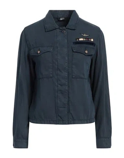 Aeronautica Militare Woman Shirt Navy Size S Tencel