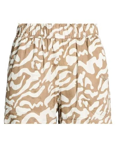Aeronautica Militare Woman Shorts & Bermuda Shorts Taupe Size 12 Cotton, Viscose In Multi