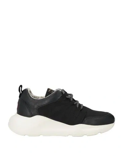 Aeronautica Militare Woman Sneakers Black Size 7 Leather, Textile Fibers