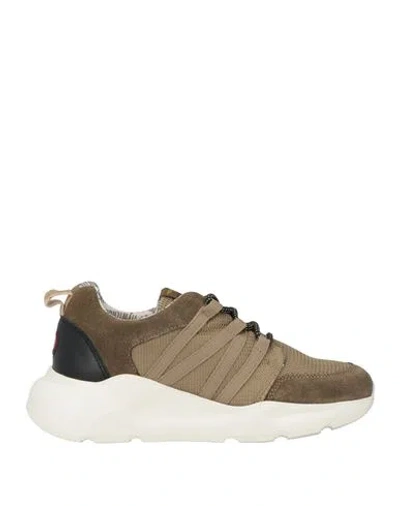 Aeronautica Militare Woman Sneakers Military Green Size 7 Leather, Textile Fibers In Brown