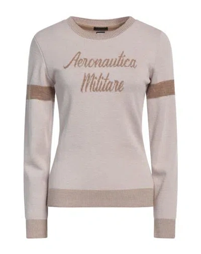 Aeronautica Militare Woman Sweater Beige Size L Acrylic, Wool, Viscose, Polyamide