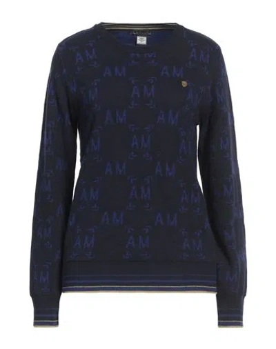 Aeronautica Militare Woman Sweater Midnight Blue Size M Viscose, Wool, Polyamide, Cashmere