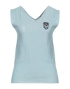 Aeronautica Militare Woman Sweater Sky Blue Size L Cotton, Viscose, Polyester, Metallic Fiber In Blue