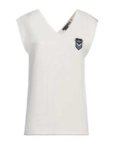 Aeronautica Militare Woman Sweater White Size L Cotton, Viscose, Polyester, Metallic Fiber