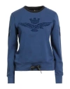 Aeronautica Militare Woman Sweatshirt Blue Size S Cotton, Elastane In Blue