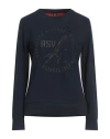 Aeronautica Militare Woman Sweatshirt Midnight Blue Size L Cotton, Elastane