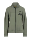 Aeronautica Militare Woman Sweatshirt Military Green Size L Cotton, Eco Polyester