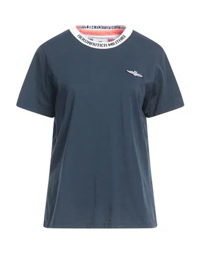 Aeronautica Militare Woman T-shirt Midnight Blue Size Xxl Cotton