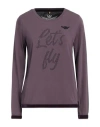 Aeronautica Militare Woman T-shirt Purple Size S Cotton, Elastane In Purple