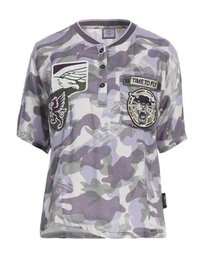Aeronautica Militare Woman T-shirt Purple Size S Viscose, Acrylic In Multi