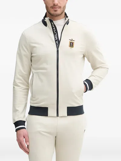 Aeronautica Militare Zip Sweatshirt In Neutral