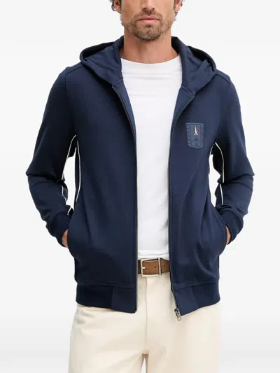 Aeronautica Militare Zip-up Hoodie In Blue
