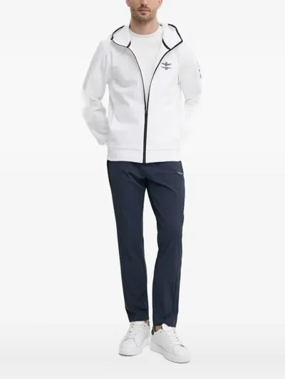 Aeronautica Militare Zip-up Hoodie In White