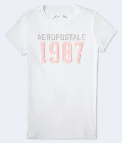 Aéropostale 1987 Appliqué Graphic Tee In White
