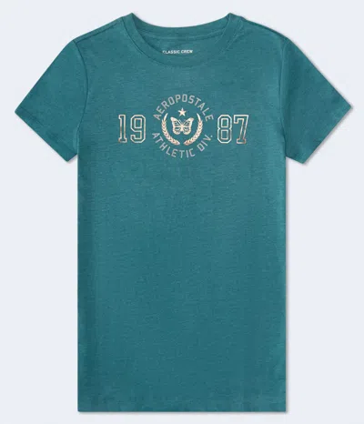 Aéropostale 1987 Butterfly Foil Graphic Tee In Blue