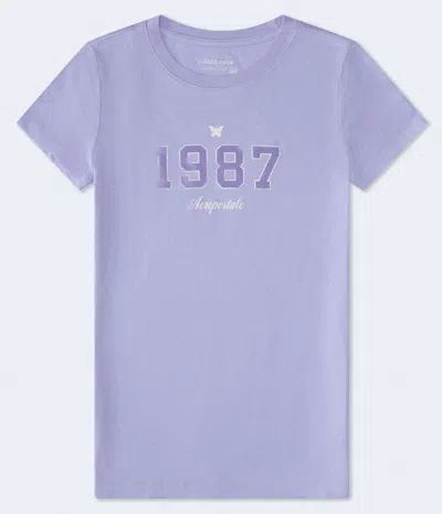 Aéropostale 1987 Flocked Graphic Tee In Blue