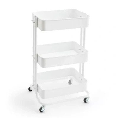 Aéropostale 3 Tier Rolling White Utility Cart In Multi