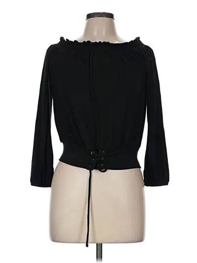 Pre-owned Aéropostale 3/4 Sleeve Blouse In Black