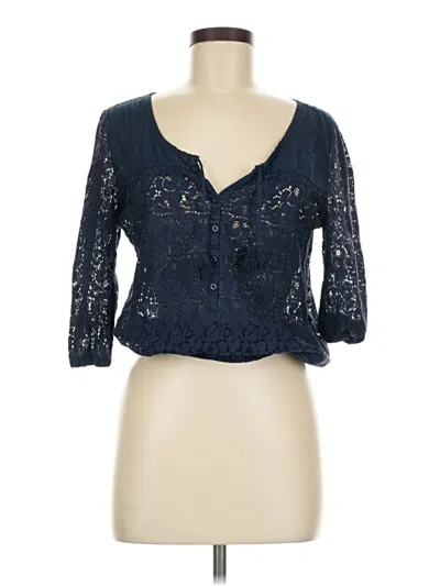 Pre-owned Aéropostale 3/4 Sleeve Blouse In Blue