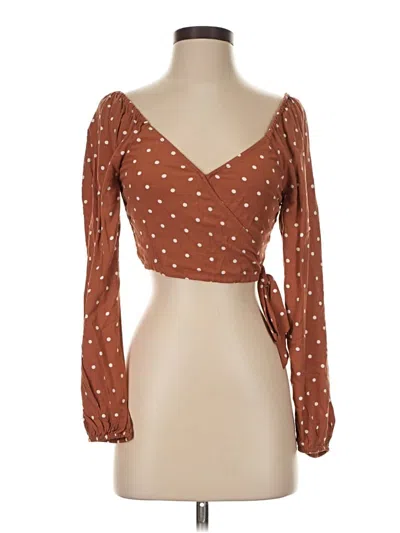 Pre-owned Aéropostale 3/4 Sleeve Blouse In Brown