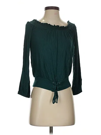 Pre-owned Aéropostale 3/4 Sleeve Blouse In Green