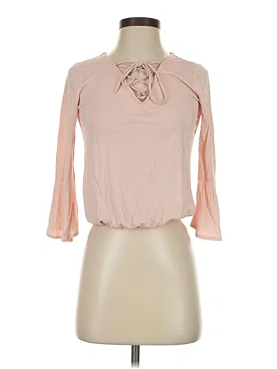 Pre-owned Aéropostale 3/4 Sleeve Blouse In Pink