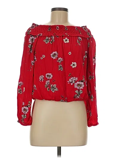 Pre-owned Aéropostale 3/4 Sleeve Blouse In Red
