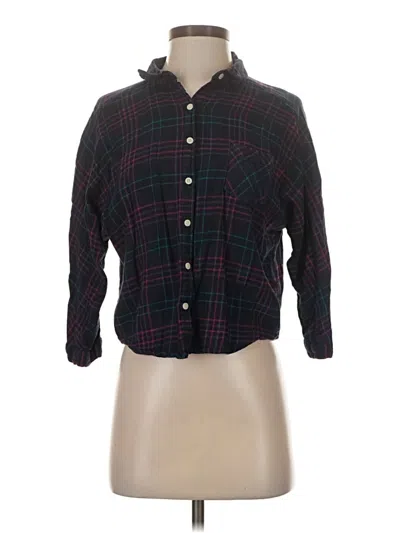 Pre-owned Aéropostale 3/4 Sleeve Button Down Shirt In Black