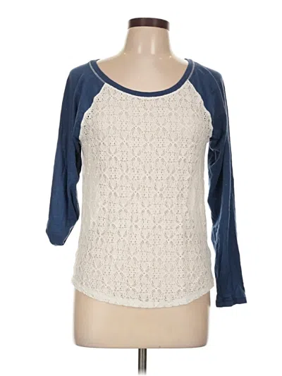 Pre-owned Aéropostale 3/4 Sleeve Top Blue Scoop Neck Tops