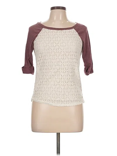 Pre-owned Aéropostale 3/4 Sleeve Top Burgundy Scoop Neck Tops