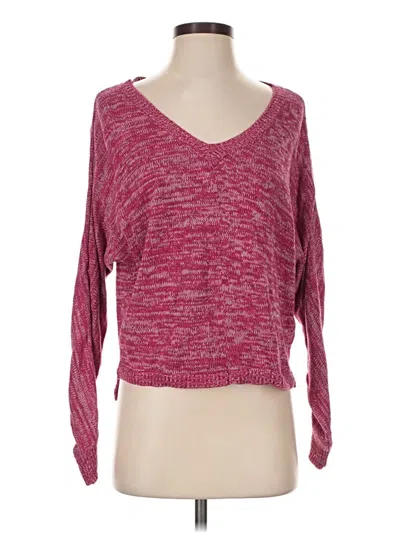 Pre-owned Aéropostale 3/4 Sleeve T-shirt In Burgundy