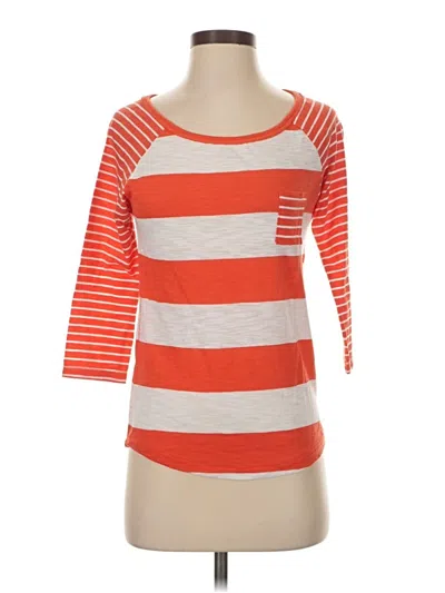 Pre-owned Aéropostale 3/4 Sleeve T-shirt In Orange