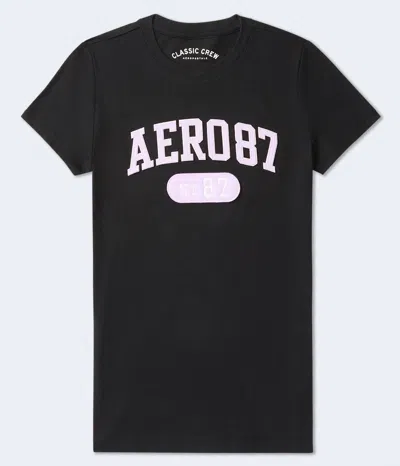Aéropostale 87 Appliqué Graphic Tee In Black