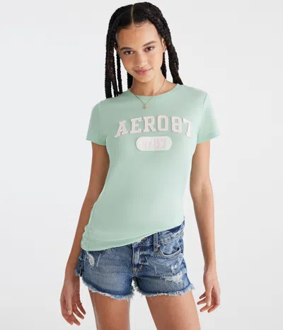 Aéropostale 87 Appliqué Graphic Tee In Green