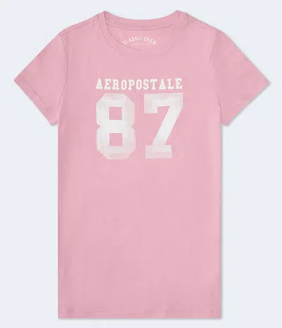 Aéropostale 87 Appliqué Graphic Tee In Pink