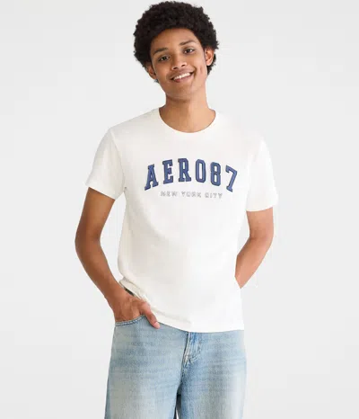 Aéropostale 87 Appliqué Graphic Tee In White