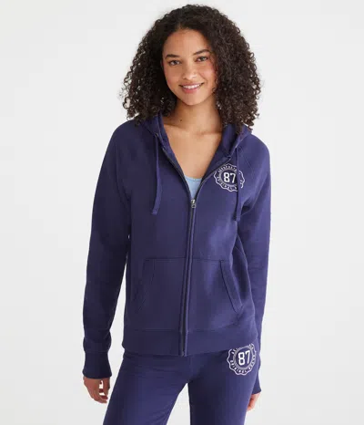 Aéropostale 87 Crest Full-zip Hoodie In Blue