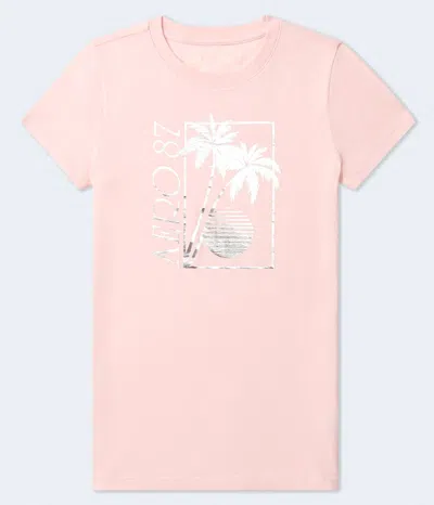 Aéropostale 87 Palm Sunset Foil Graphic Tee In Multi
