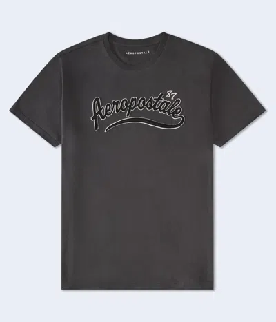 Aéropostale 87 Script Appliqué Graphic Tee In Black