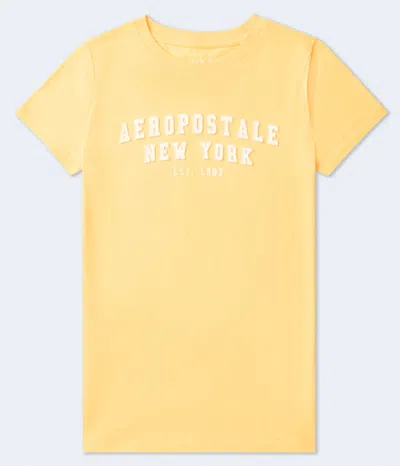Aéropostale Arch Appliqué Graphic Tee In Yellow