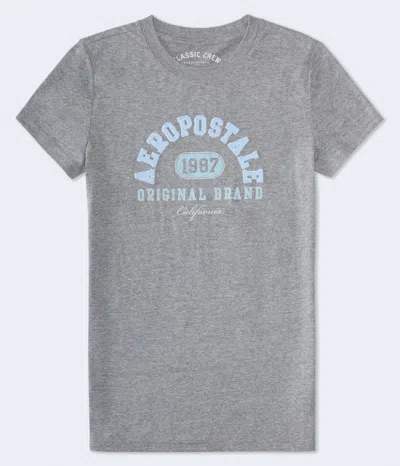 Aéropostale Arch Appliqué Graphic Tee In Gray