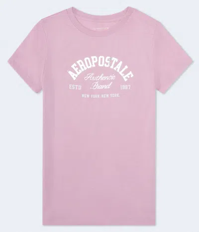 Aéropostale Arch Foil Graphic Tee In Pink