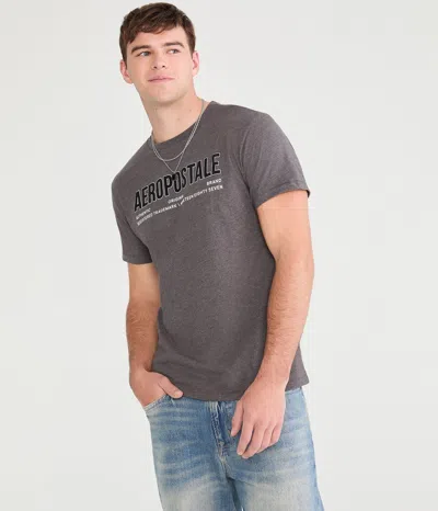 Aéropostale Authentic Logo Flocked Graphic Tee In Gray
